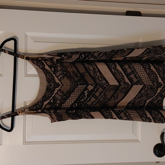 CAbi Tops - CAbi Black and Tan Camisole Top Women's Medium Adjustable Straps Lace Print
